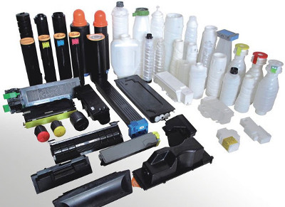 Miscellaneous types of toner bottles and waste toner cassettes