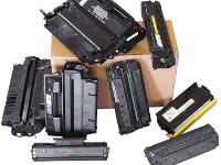 Some typical empty toner cartridges